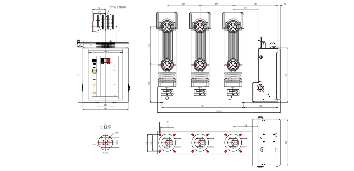 VKJ бокового монтажа 10 кВ, ширина 200 мм-xq4